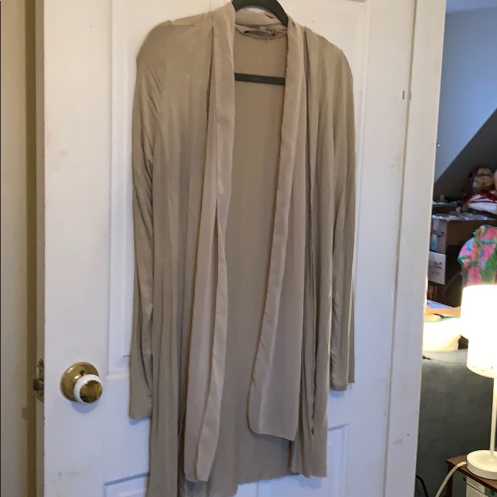 Cardigan with sheer draping